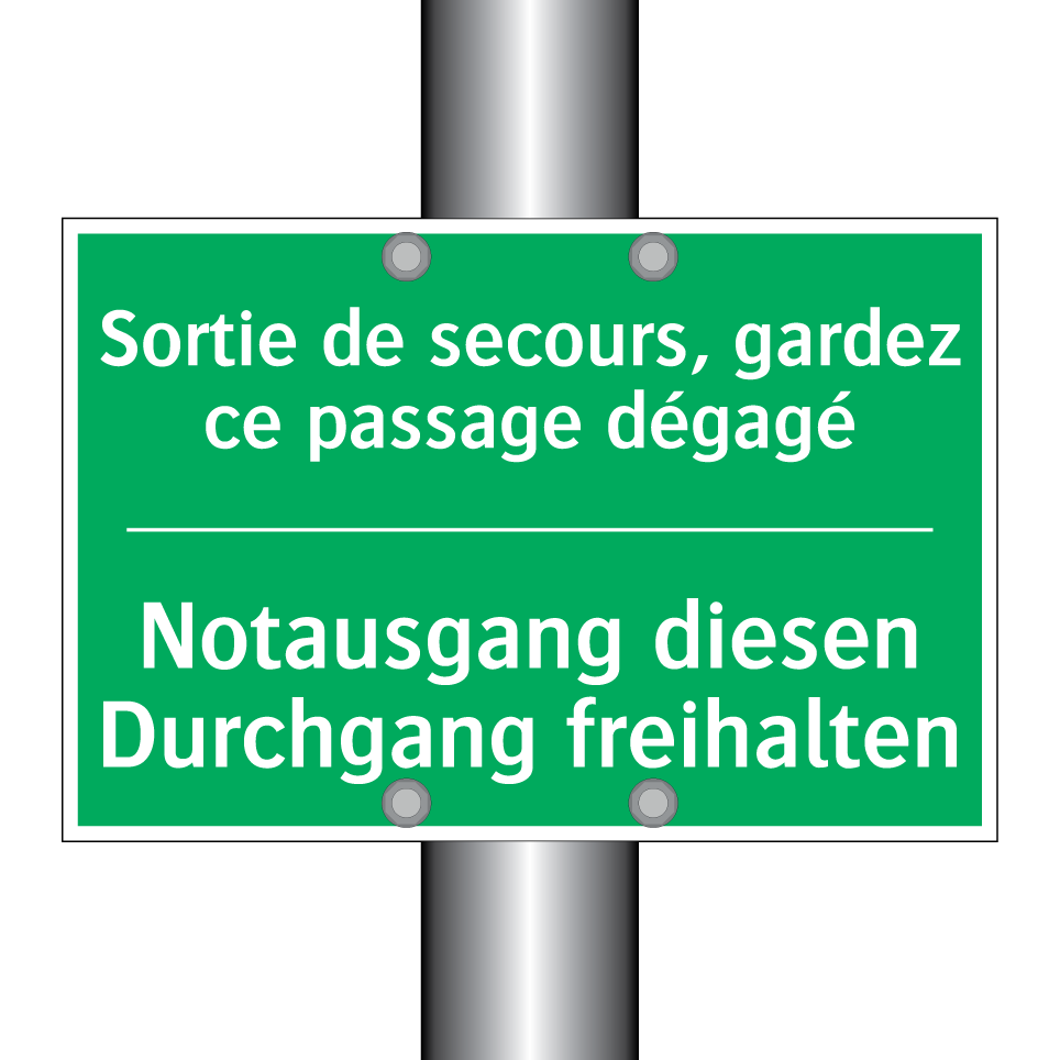 Notausgang diesen Durchgang freihalten /.../ - Sortie de secours, gardez ce passage  /.../