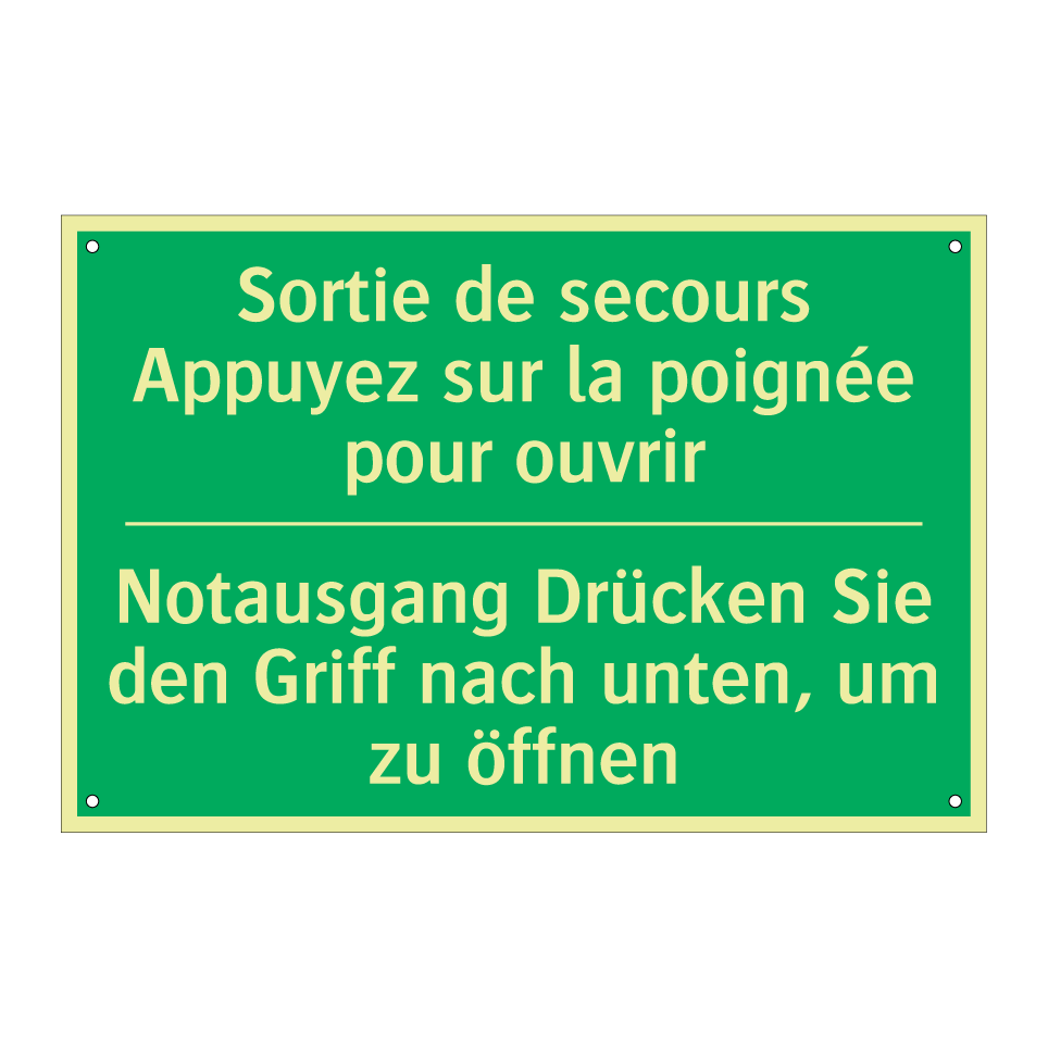 Notausgang Drücken Sie den Griff  /.../ - Sortie de secours Appuyez sur  /.../