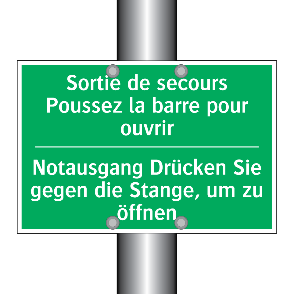 Notausgang Drücken Sie gegen die  /.../ - Sortie de secours Poussez la barre  /.../
