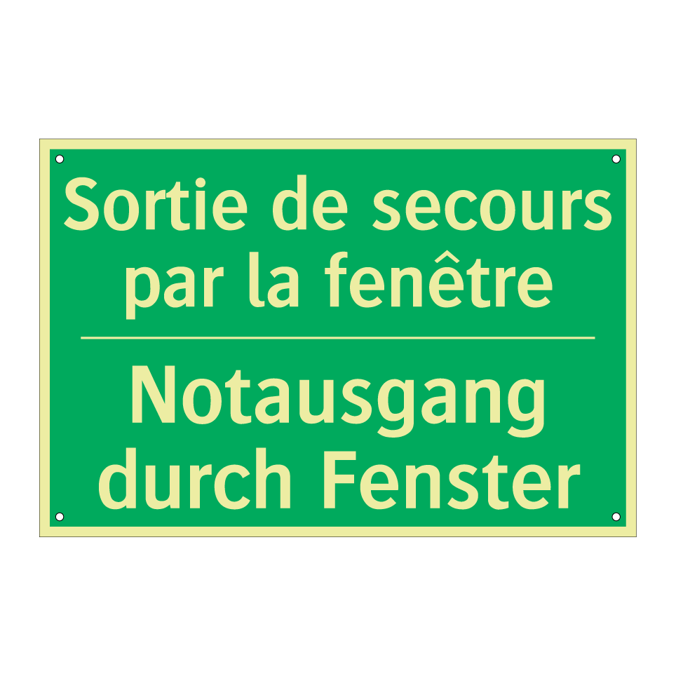Notausgang durch Fenster - Sortie de secours par la fenêtre /.../