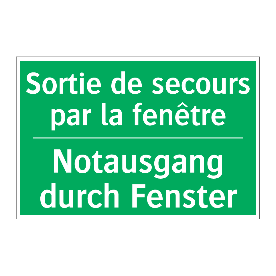 Notausgang durch Fenster - Sortie de secours par la fenêtre /.../