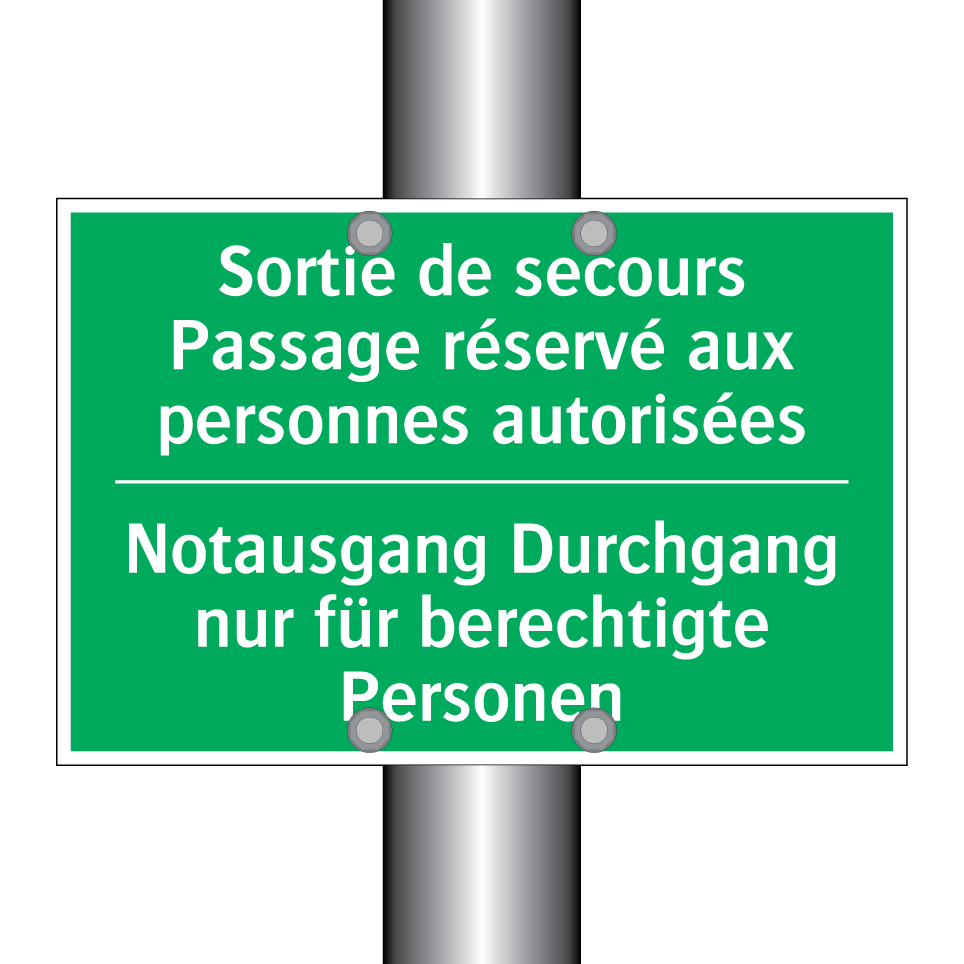 Notausgang Durchgang nur für berechtigte  /.../ - Sortie de secours Passage réservé  /.../