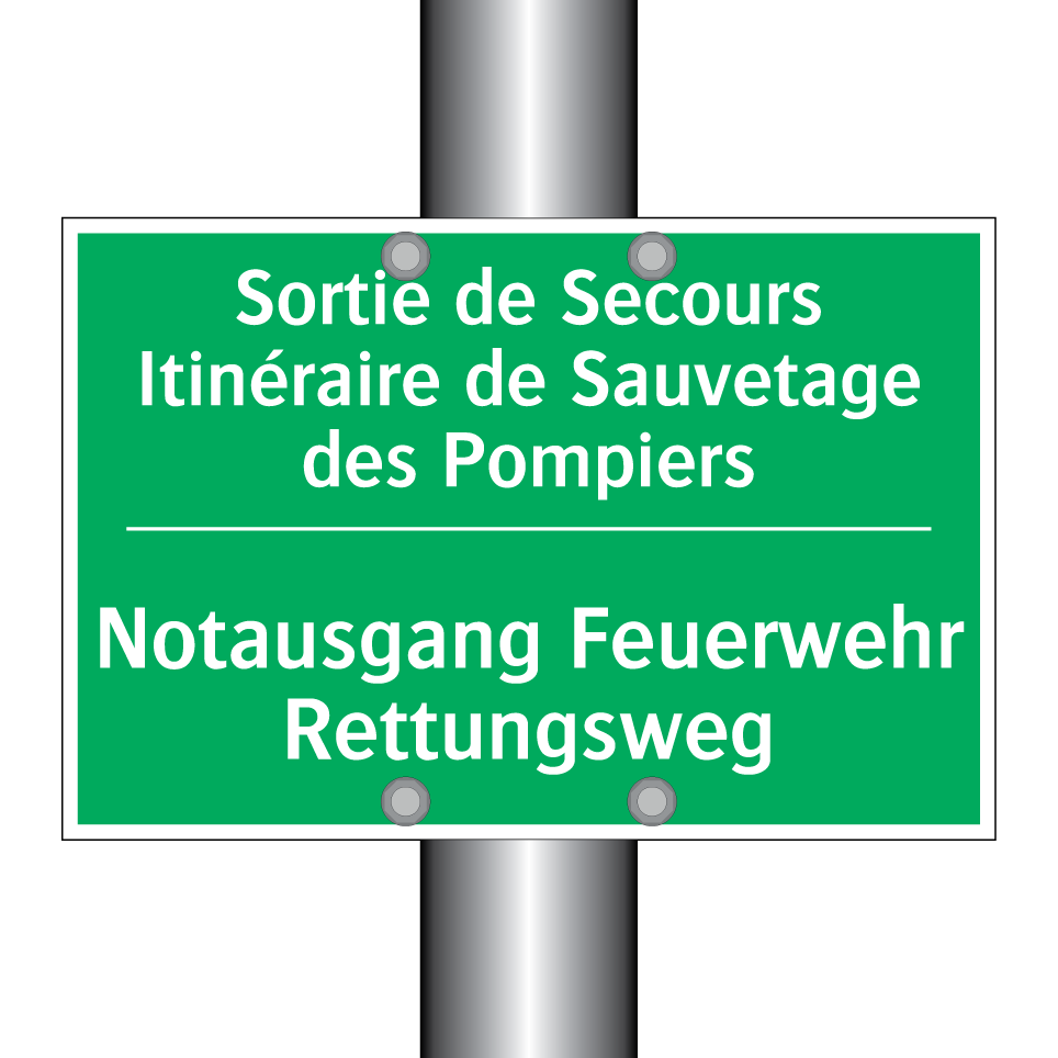 Notausgang Feuerwehr Rettungsweg /.../ - Sortie de Secours Itinéraire de  /.../