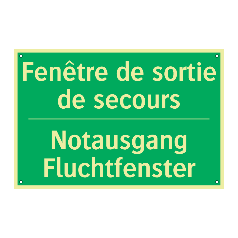 Notausgang Fluchtfenster - Fenêtre de sortie de secours
