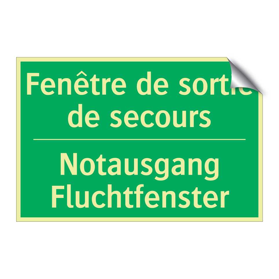 Notausgang Fluchtfenster - Fenêtre de sortie de secours