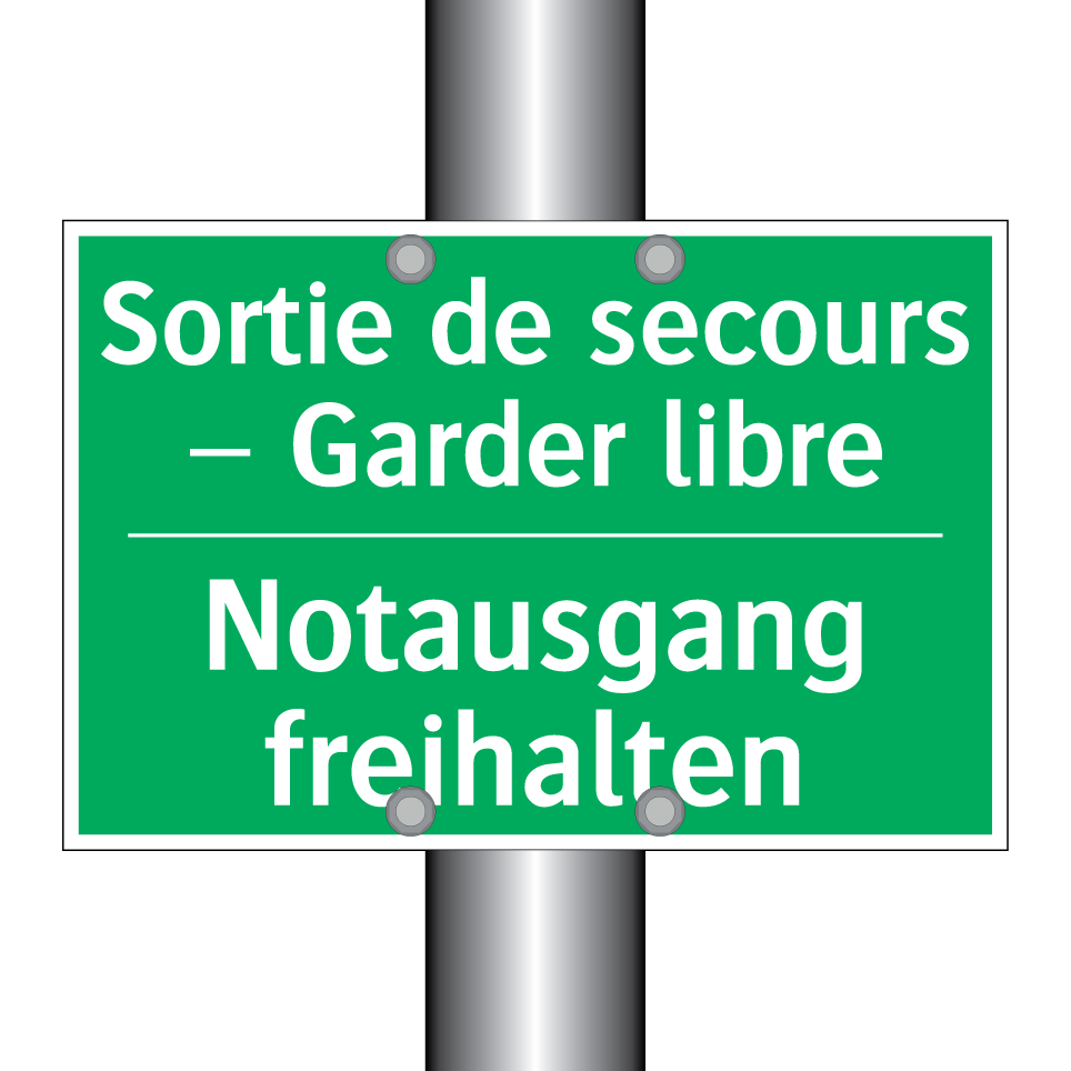 Notausgang freihalten - Sortie de secours – Garder libre /.../