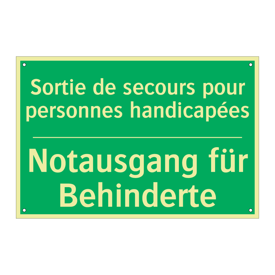 Notausgang für Behinderte - Sortie de secours pour personnes  /.../