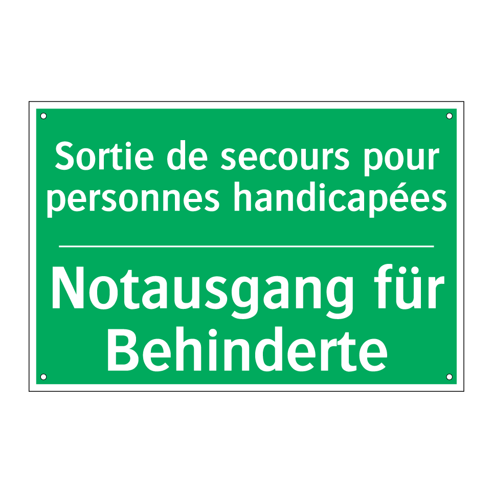 Notausgang für Behinderte - Sortie de secours pour personnes  /.../