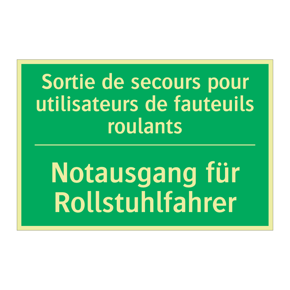 Notausgang für Rollstuhlfahrer - Sortie de secours pour utilisateurs  /.../