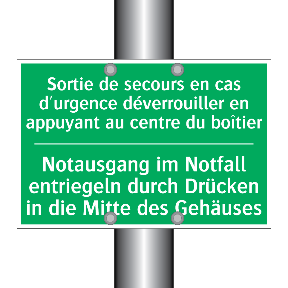 Notausgang im Notfall entriegeln  /.../ - Sortie de secours en cas d'urgence  /.../