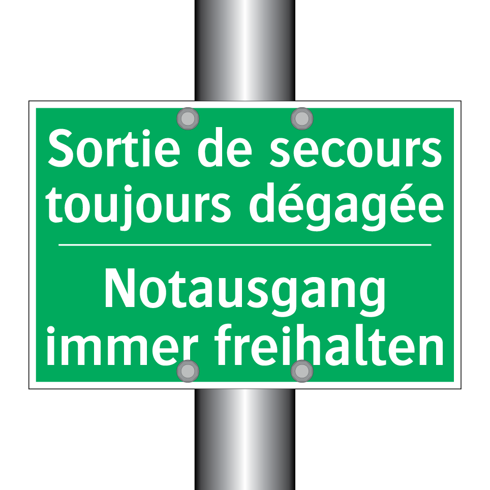 Notausgang immer freihalten - Sortie de secours toujours dégagée /.../