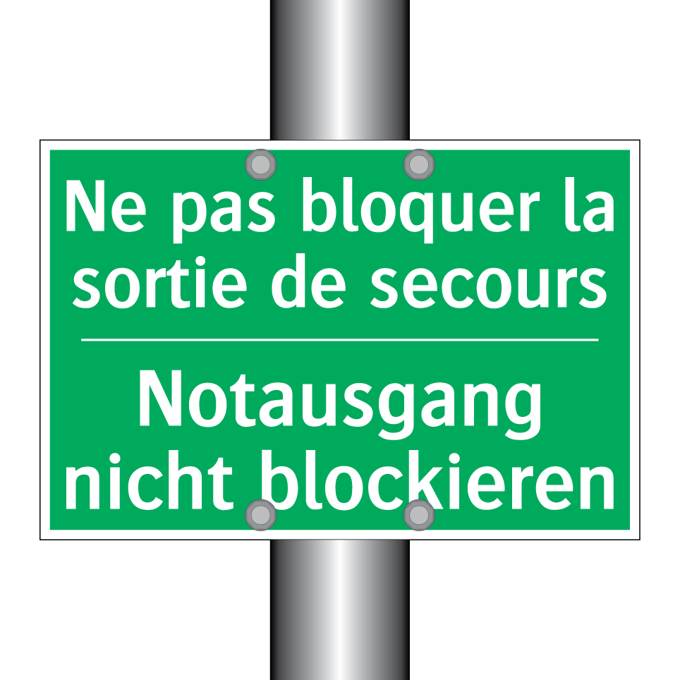 Notausgang nicht blockieren - Ne pas bloquer la sortie de secours /.../