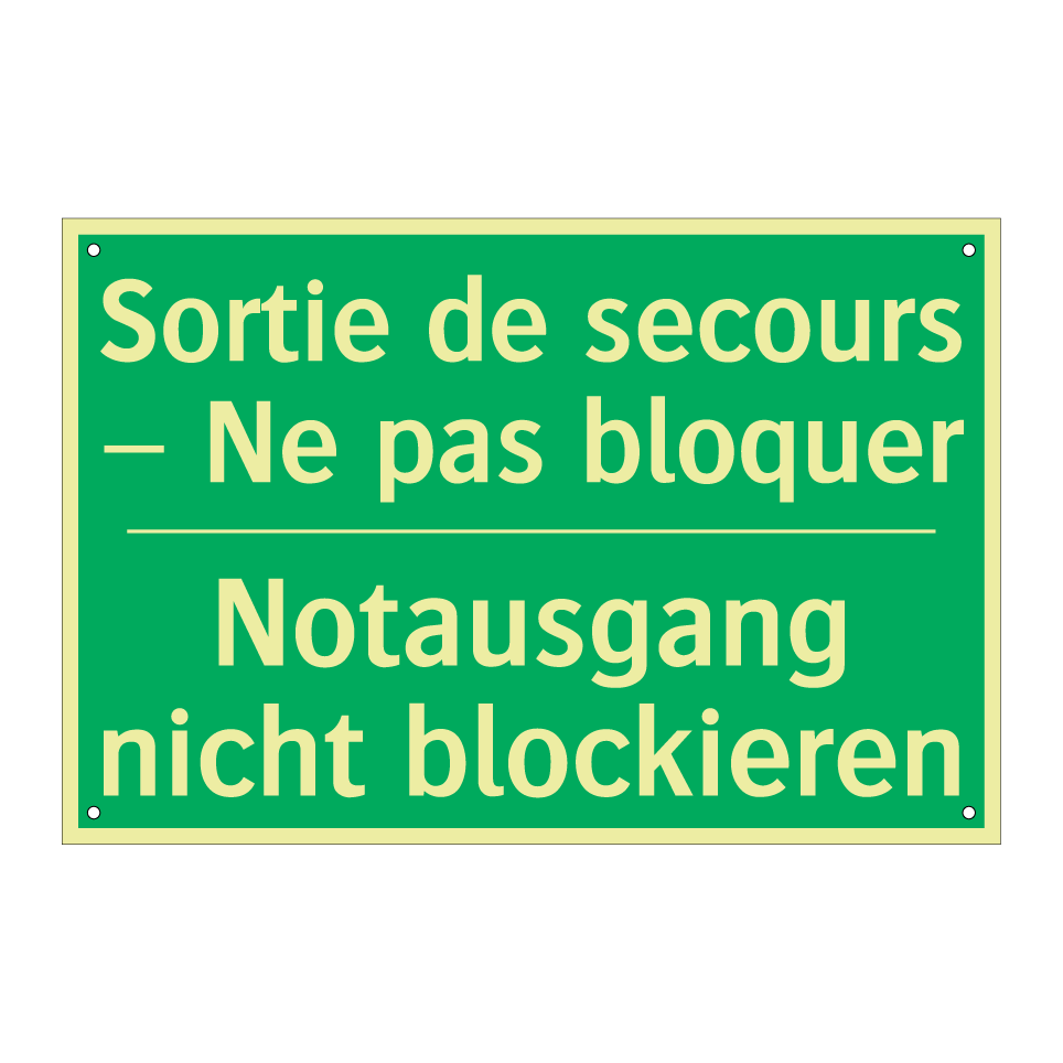 Notausgang nicht blockieren - Sortie de secours – Ne pas bloquer /.../