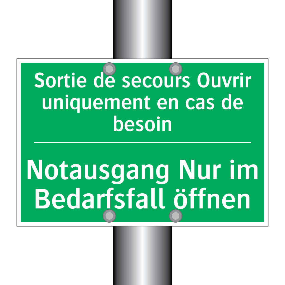 Notausgang Nur im Bedarfsfall  /.../ - Sortie de secours Ouvrir uniquement  /.../