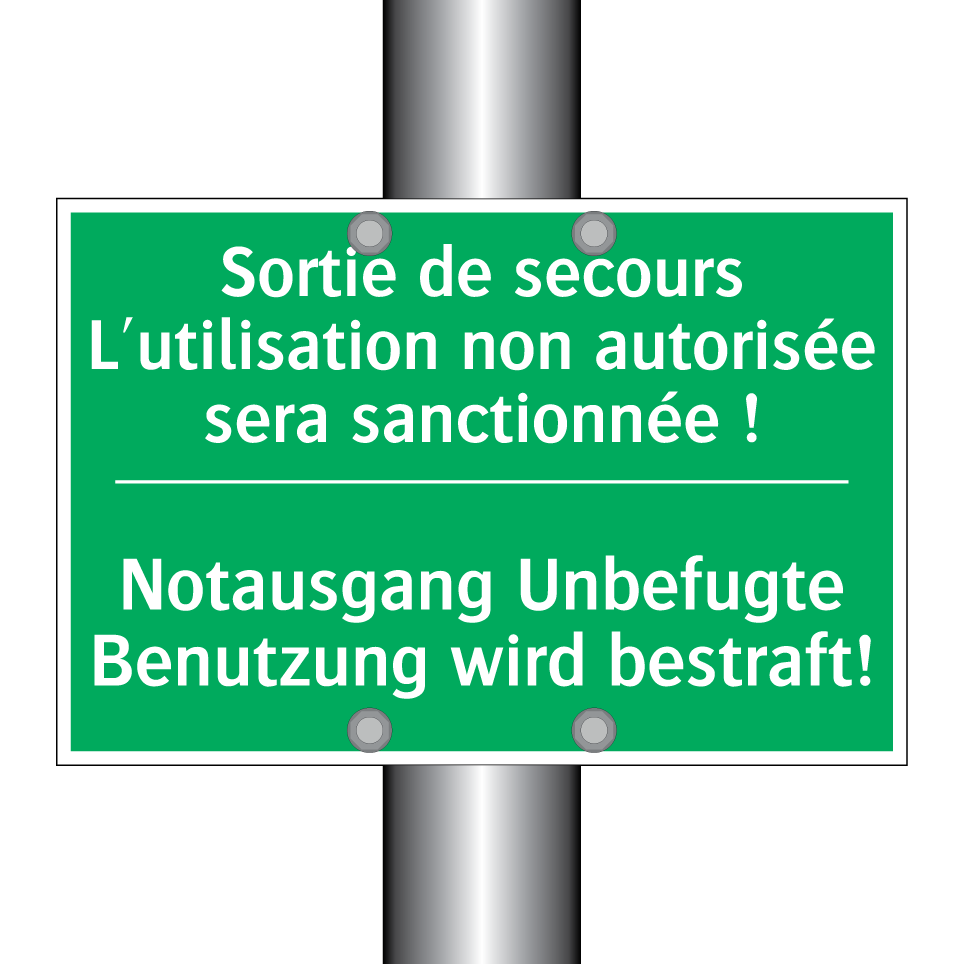 Notausgang Unbefugte Benutzung  /.../ - Sortie de secours L'utilisation  /.../