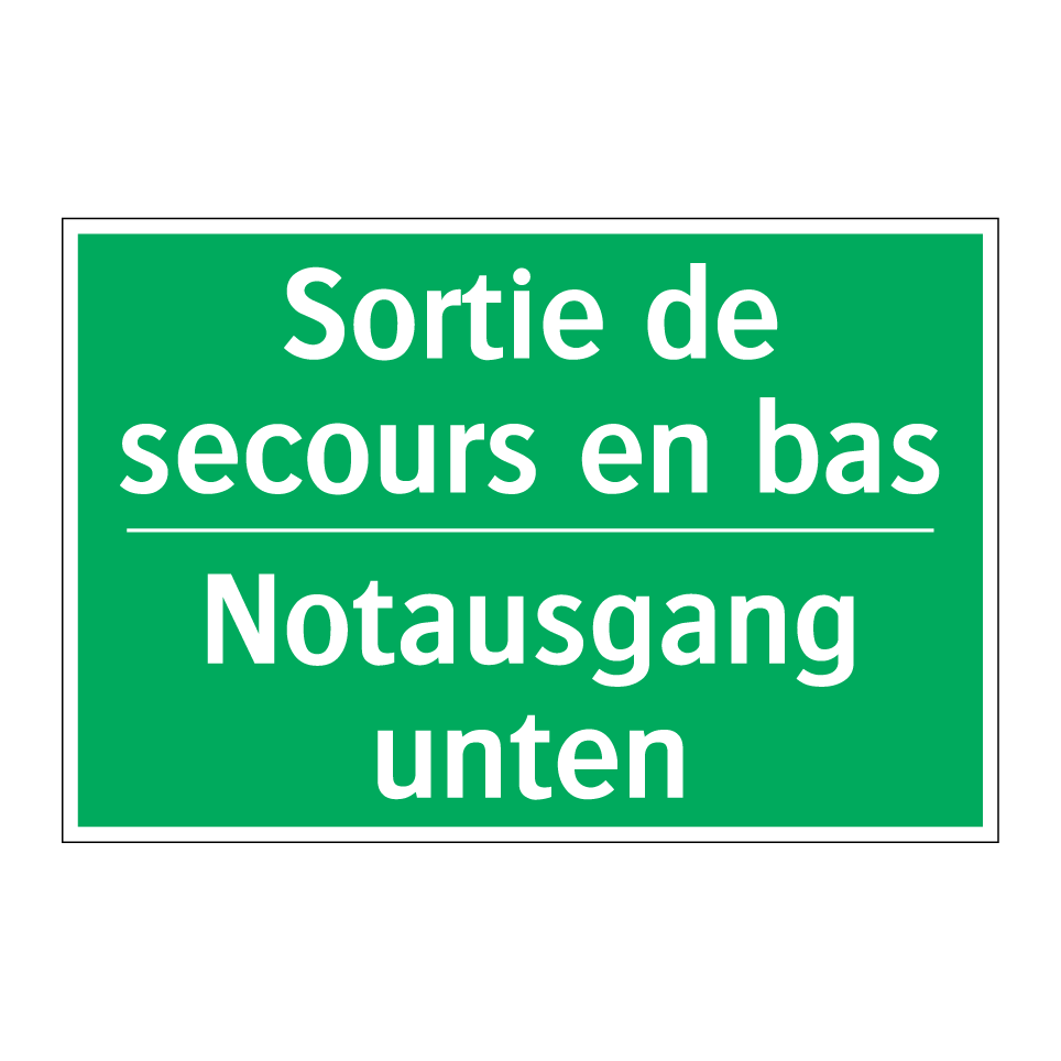Notausgang unten - Sortie de secours en bas
