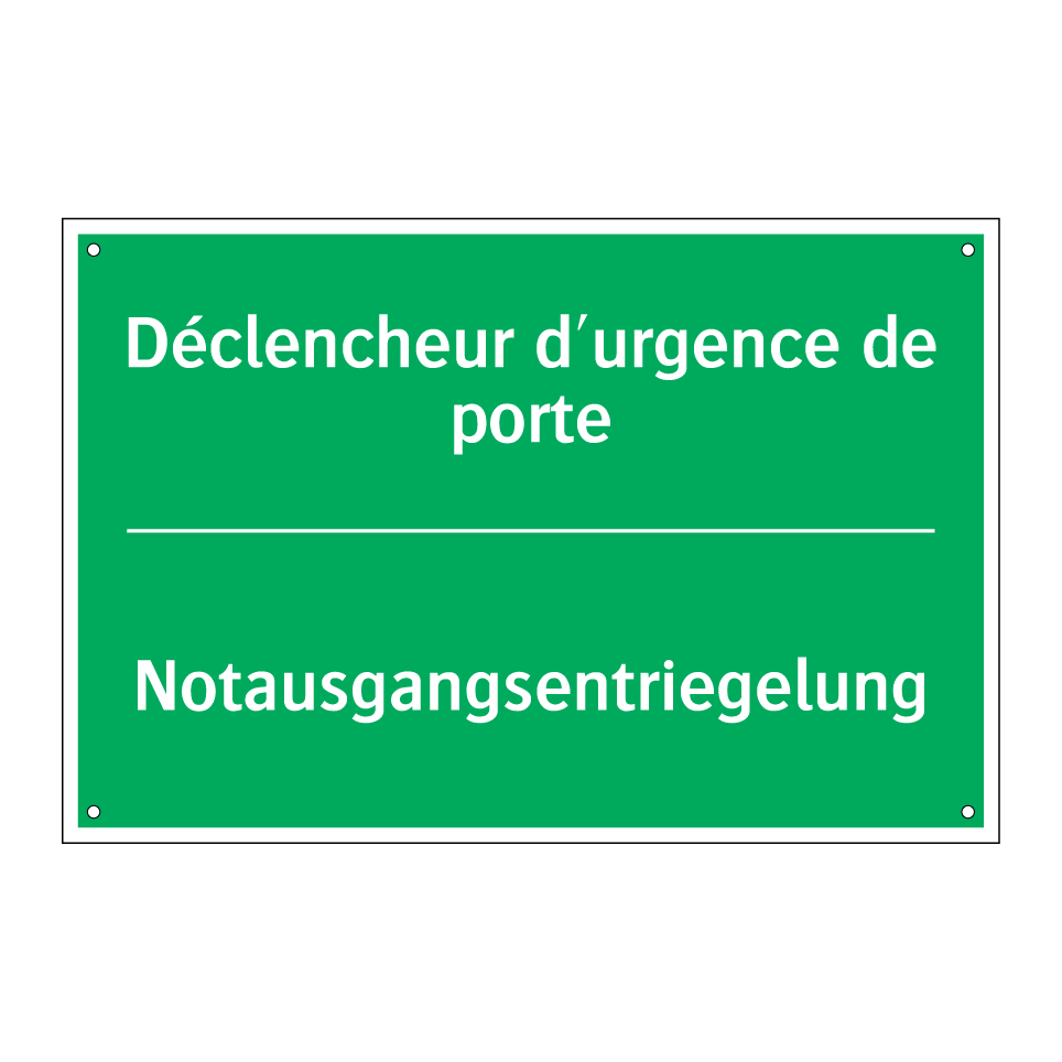 Notausgangsentriegelung - Déclencheur d'urgence de porte