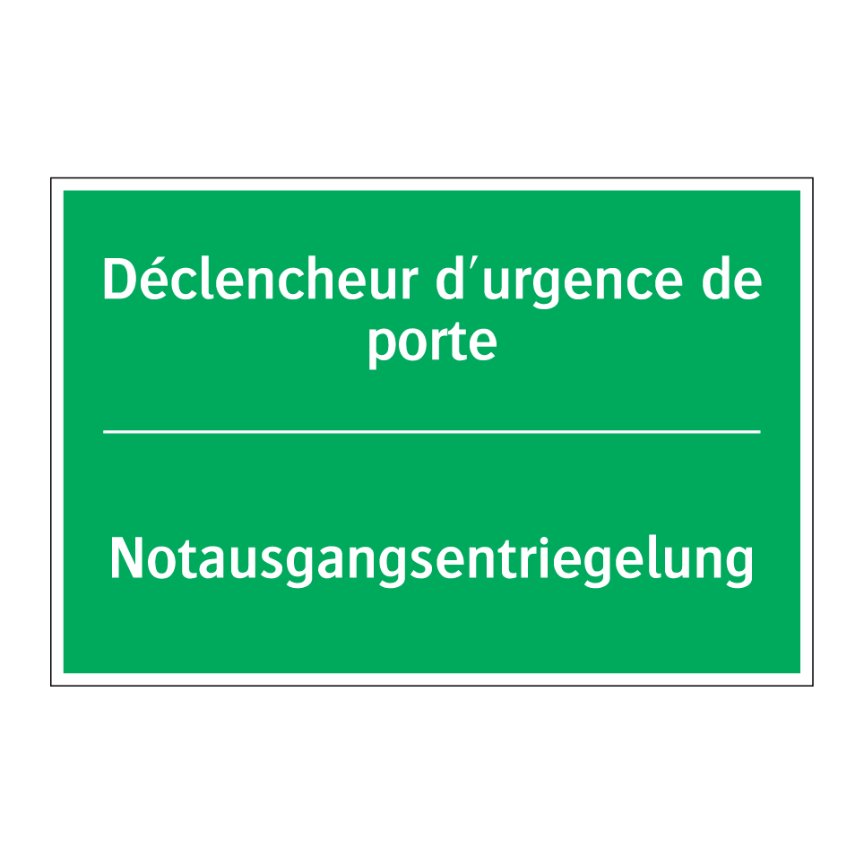 Notausgangsentriegelung - Déclencheur d'urgence de porte