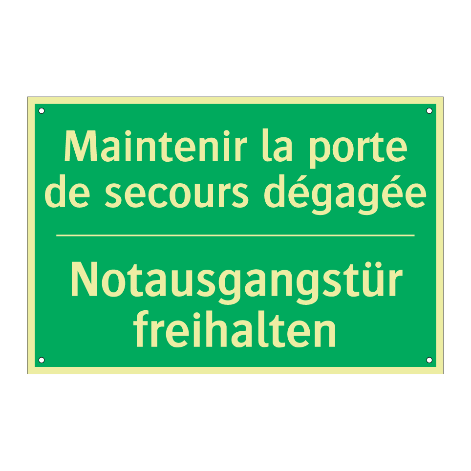 Notausgangstür freihalten - Maintenir la porte de secours  /.../