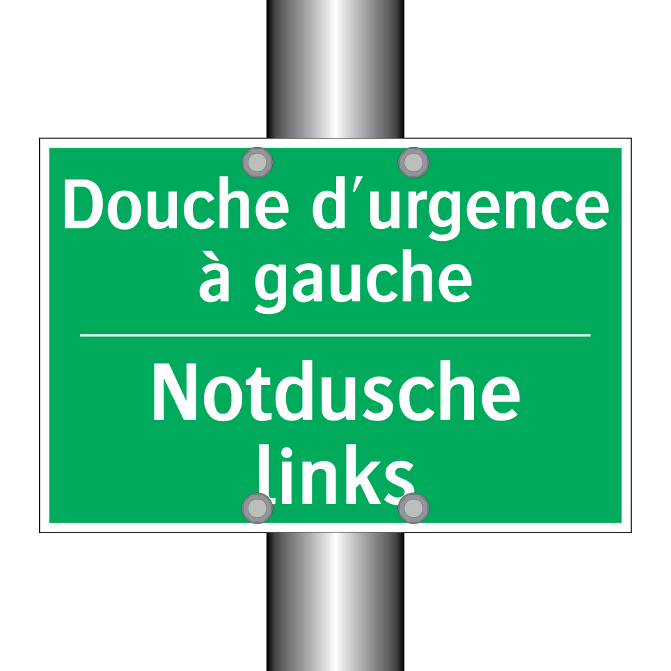 Notdusche links - Douche d'urgence à gauche