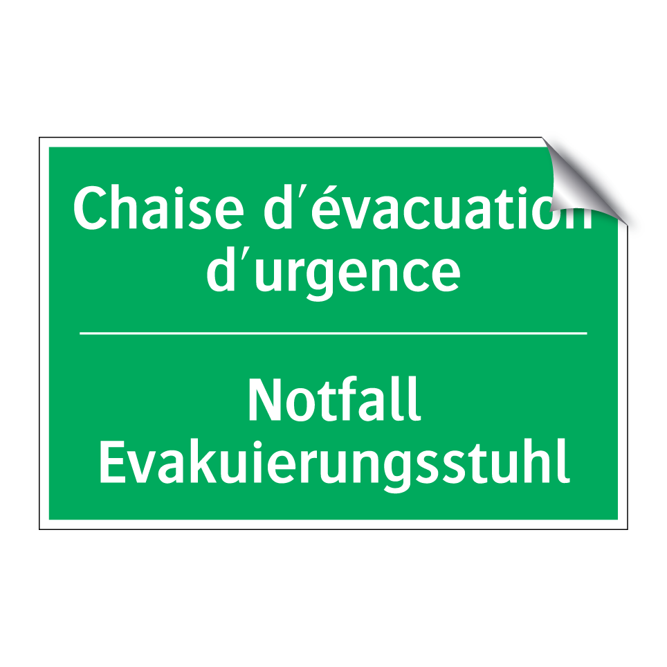 Notfall Evakuierungsstuhl - Chaise d'évacuation d'urgence