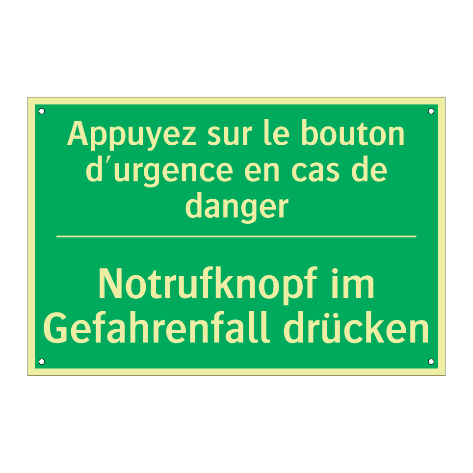 Notrufknopf im Gefahrenfall drücken /.../ - Appuyez sur le bouton d'urgence  /.../