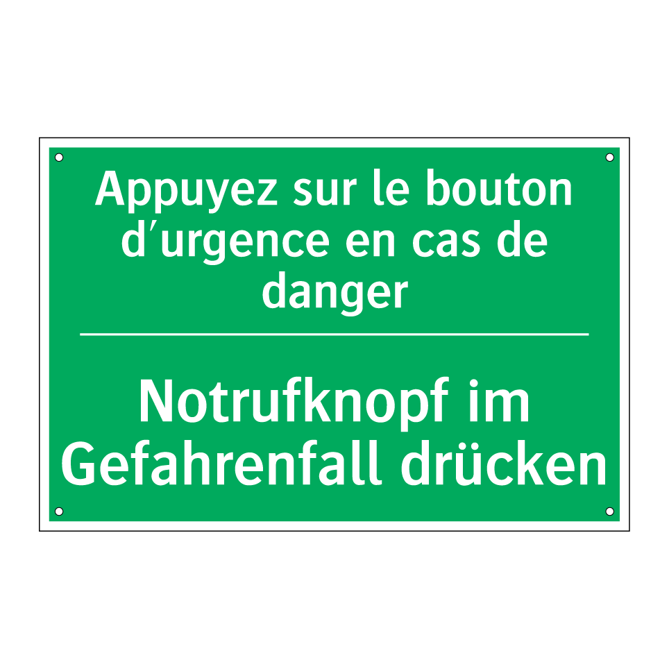 Notrufknopf im Gefahrenfall drücken /.../ - Appuyez sur le bouton d'urgence  /.../