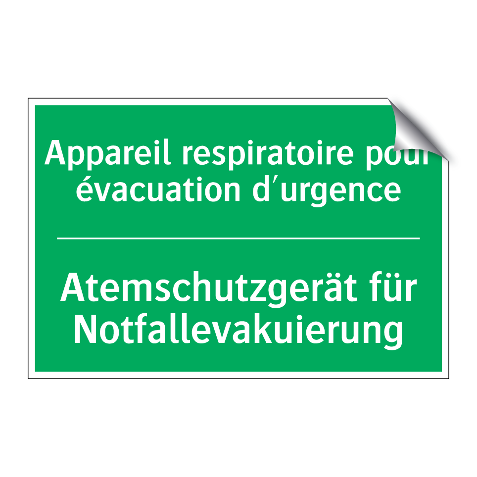 Atemschutzgerät für Notfallevakuierung /.../ - Appareil respiratoire pour évacuation  /.../