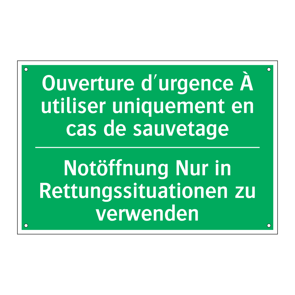 Notöffnung Nur in Rettungssituationen  /.../ - Ouverture d'urgence À utiliser  /.../