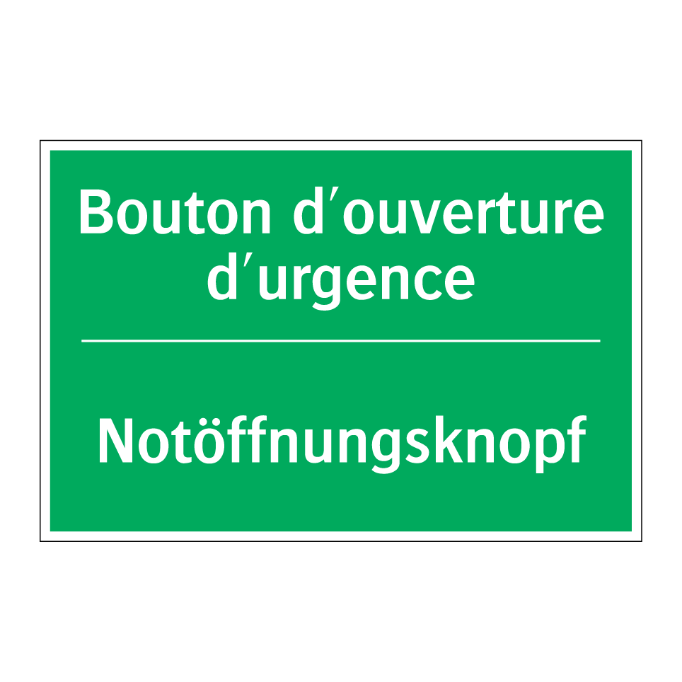 Notöffnungsknopf - Bouton d'ouverture d'urgence