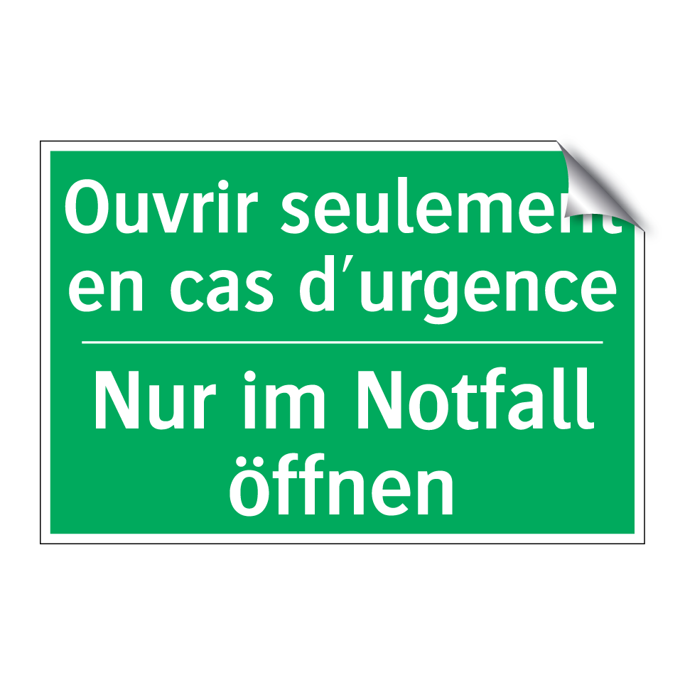 Nur im Notfall öffnen - Ouvrir seulement en cas d'urgence /.../