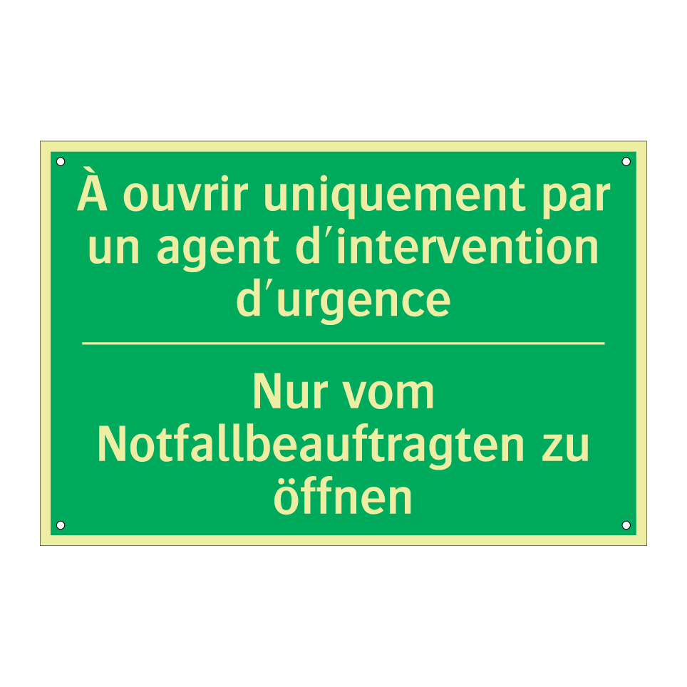 Nur vom Notfallbeauftragten zu  /.../ - À ouvrir uniquement par un agent  /.../
