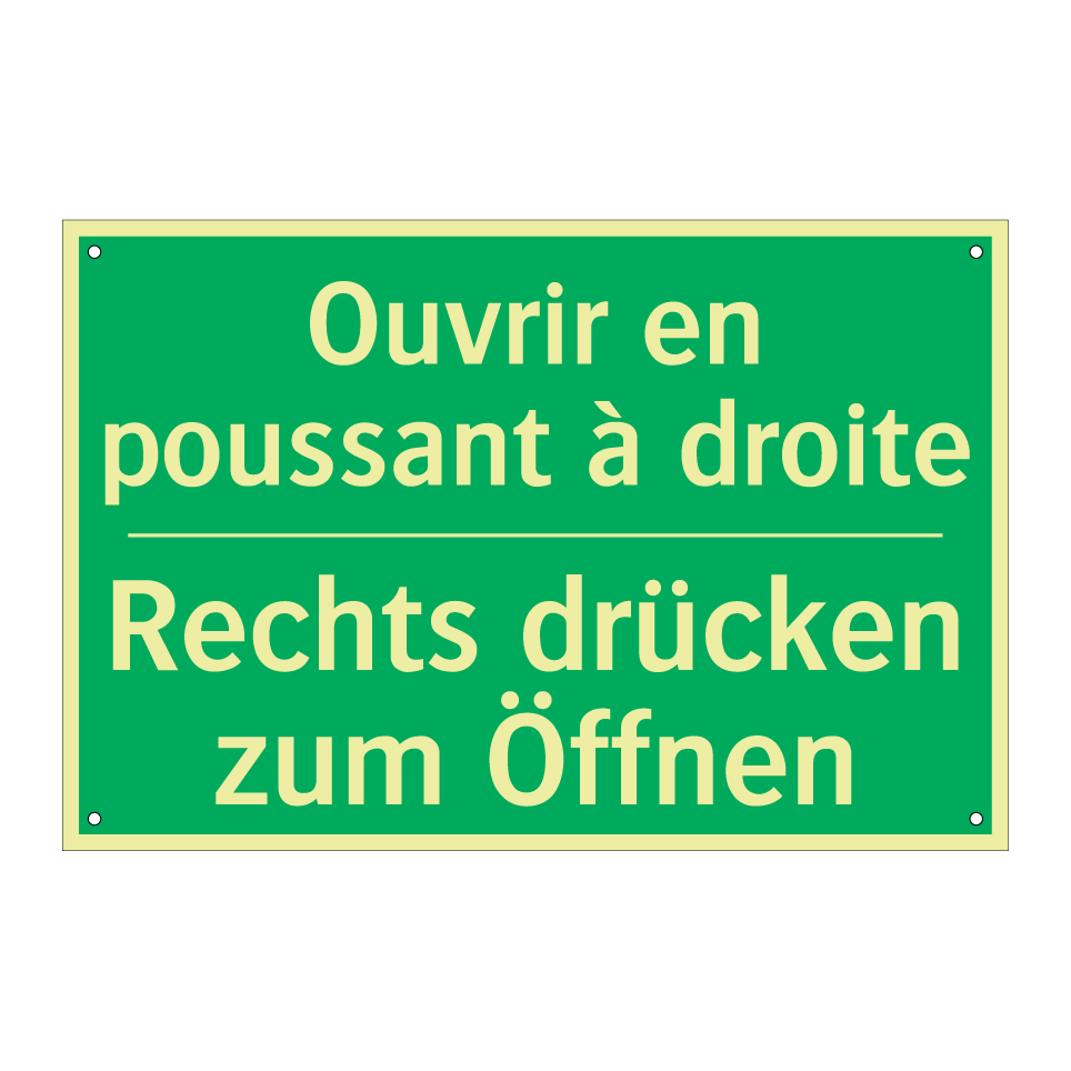 Rechts drücken zum Öffnen - Ouvrir en poussant à droite