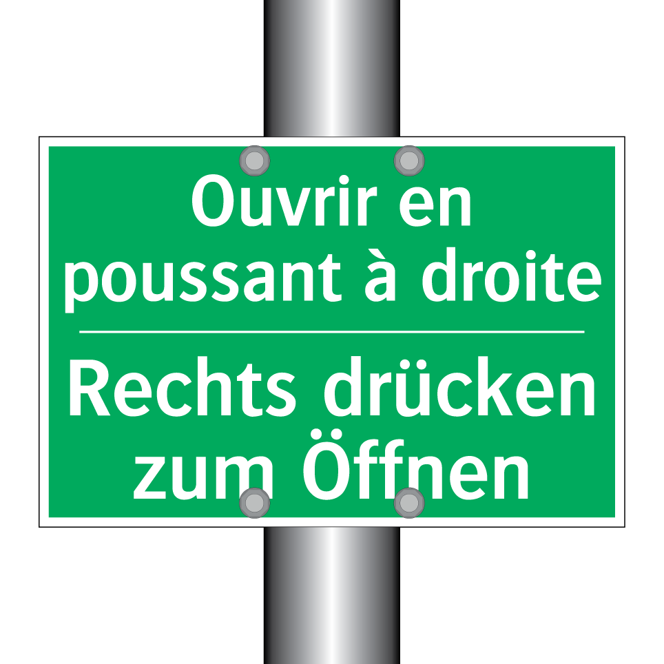 Rechts drücken zum Öffnen - Ouvrir en poussant à droite