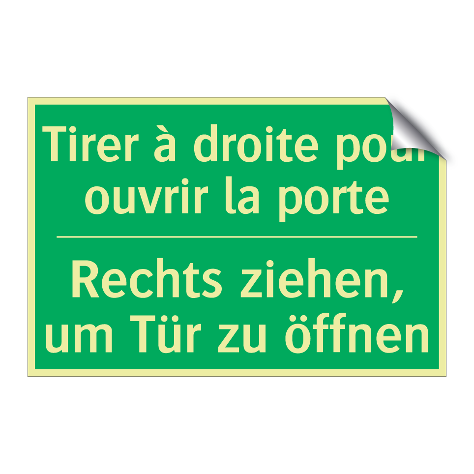 Rechts ziehen, um Tür zu öffnen /.../ - Tirer à droite pour ouvrir la  /.../