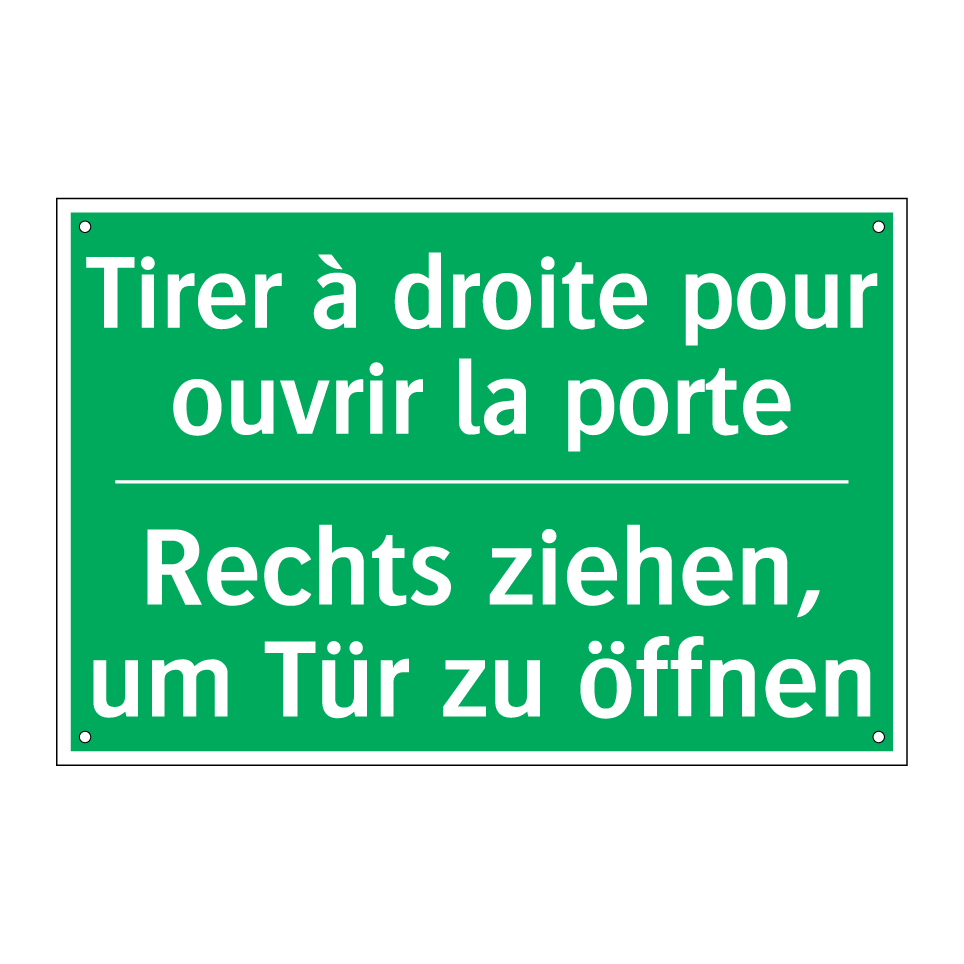 Rechts ziehen, um Tür zu öffnen /.../ - Tirer à droite pour ouvrir la  /.../
