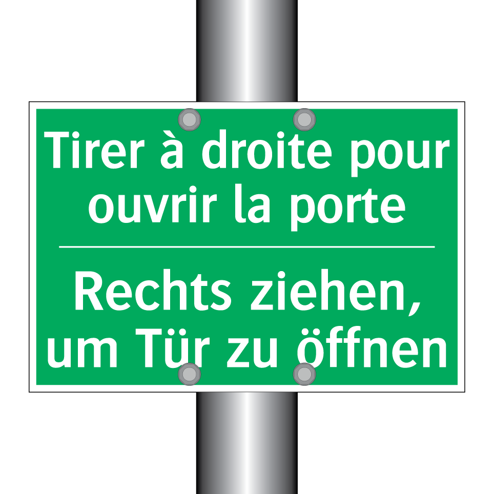 Rechts ziehen, um Tür zu öffnen /.../ - Tirer à droite pour ouvrir la  /.../