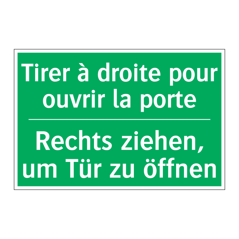 Rechts ziehen, um Tür zu öffnen /.../ - Tirer à droite pour ouvrir la  /.../