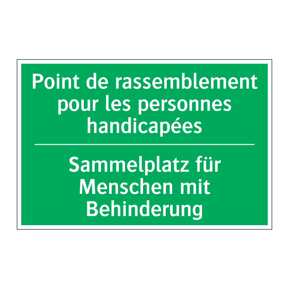 Sammelplatz für Menschen mit Behinderung /.../ - Point de rassemblement pour les  /.../