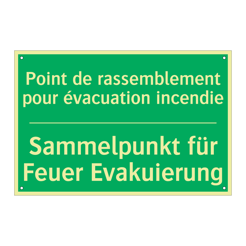 Sammelpunkt für Feuer Evakuierung /.../ - Point de rassemblement pour évacuation  /.../