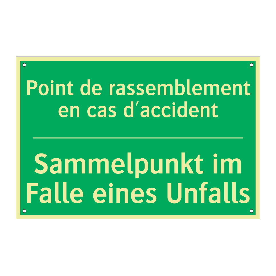 Sammelpunkt im Falle eines Unfalls /.../ - Point de rassemblement en cas  /.../