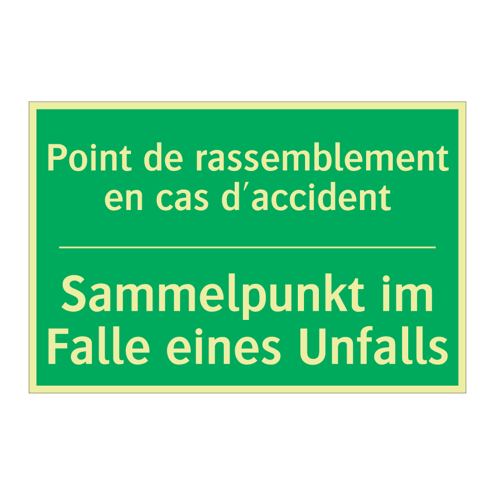 Sammelpunkt im Falle eines Unfalls /.../ - Point de rassemblement en cas  /.../