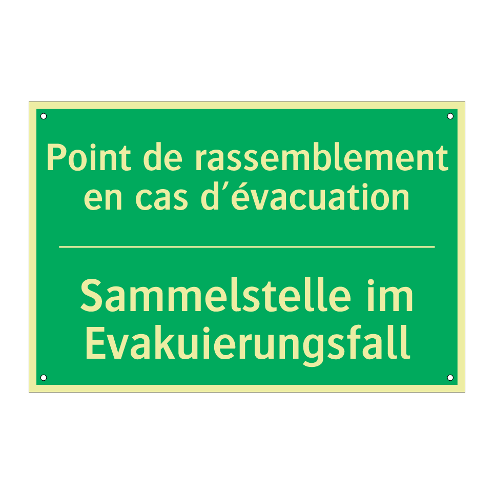 Sammelstelle im Evakuierungsfall /.../ - Point de rassemblement en cas  /.../