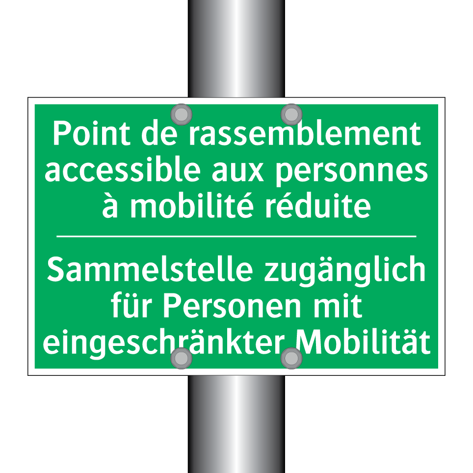 Sammelstelle zugänglich für Personen  /.../ - Point de rassemblement accessible  /.../