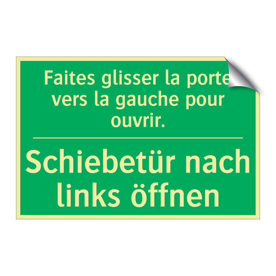 Schiebetür nach links öffnen - Faites glisser la porte vers la  /.../