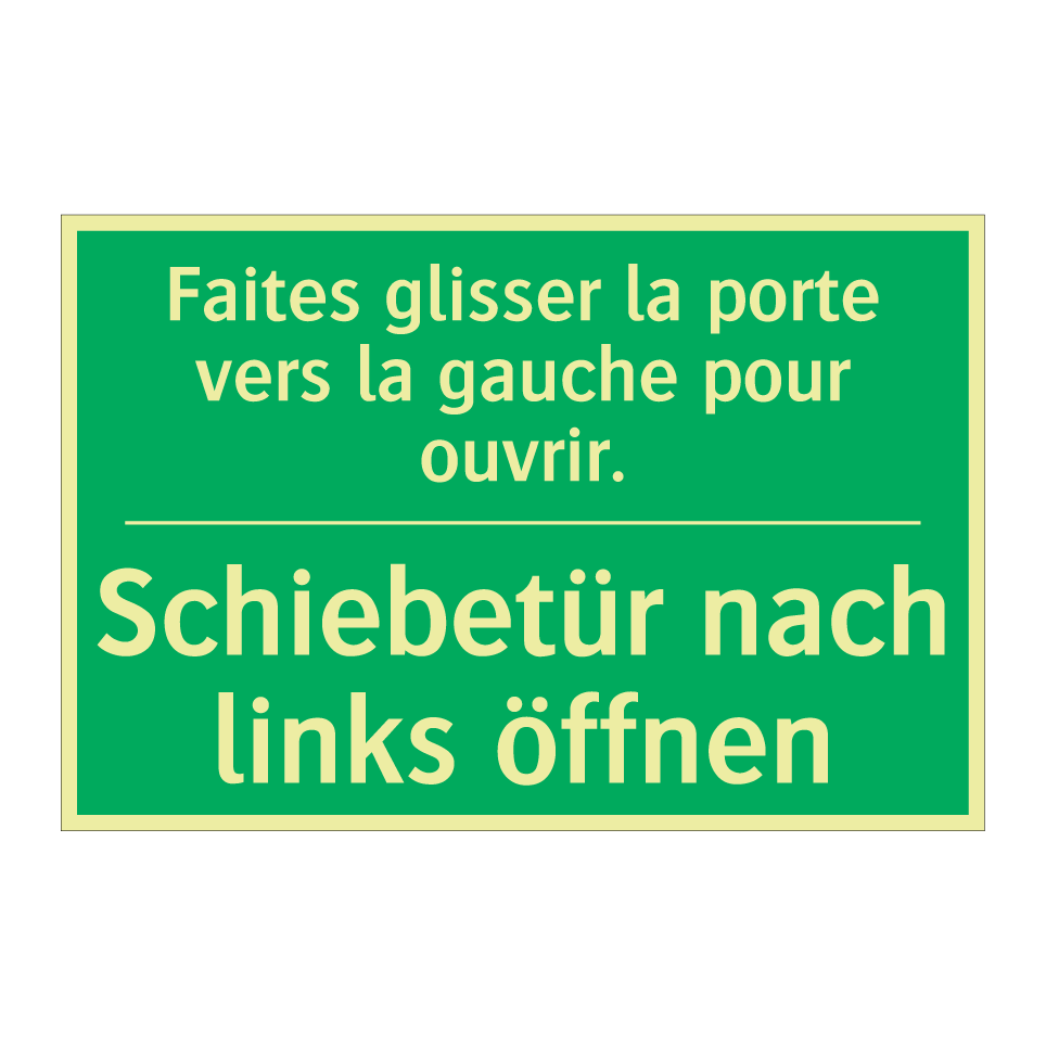 Schiebetür nach links öffnen - Faites glisser la porte vers la  /.../