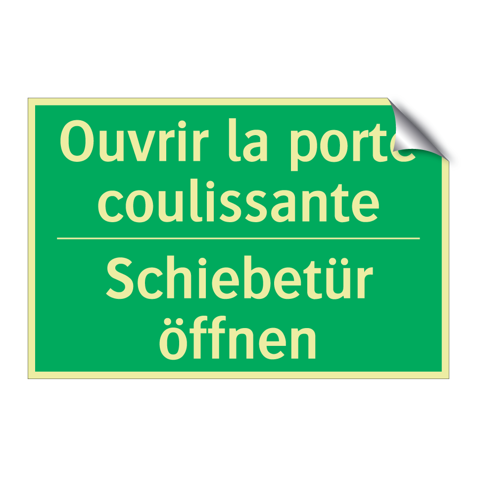 Schiebetür öffnen - Ouvrir la porte coulissante