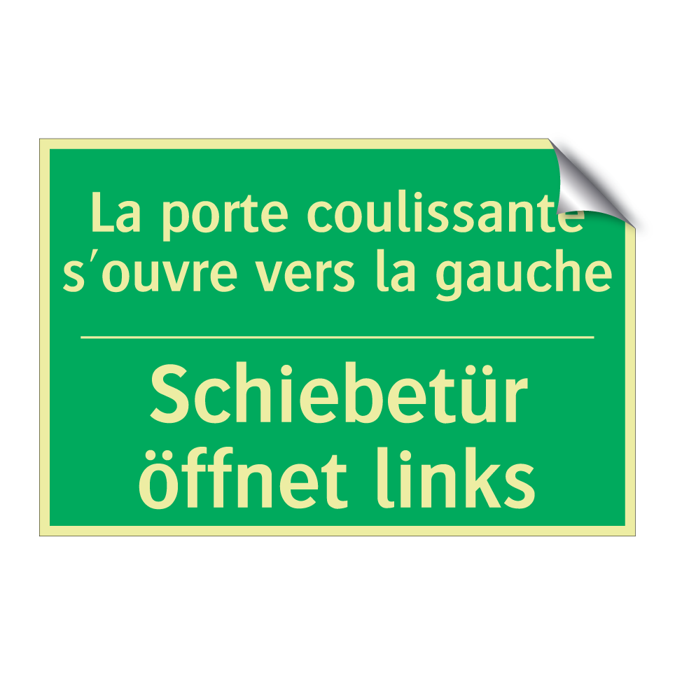 Schiebetür öffnet links - La porte coulissante s'ouvre vers  /.../