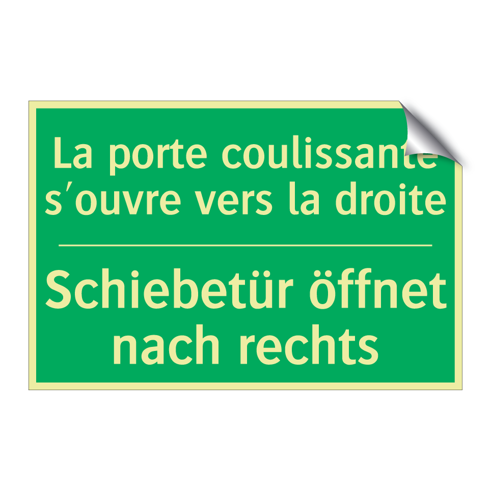 Schiebetür öffnet nach rechts - La porte coulissante s'ouvre vers  /.../
