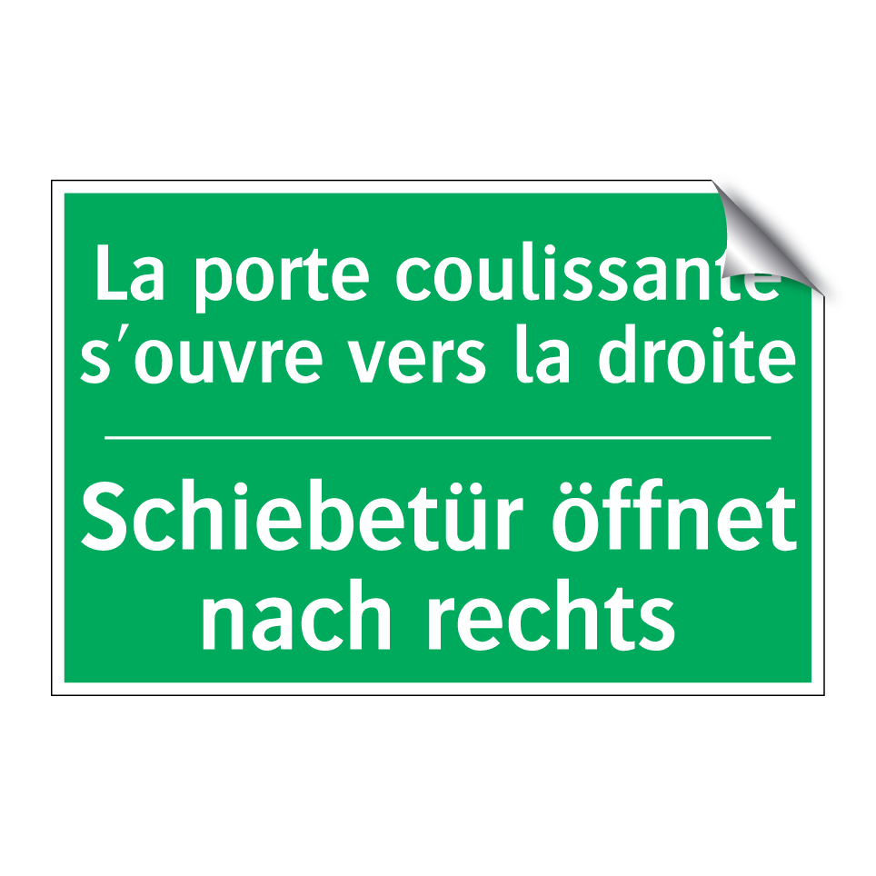 Schiebetür öffnet nach rechts - La porte coulissante s'ouvre vers  /.../